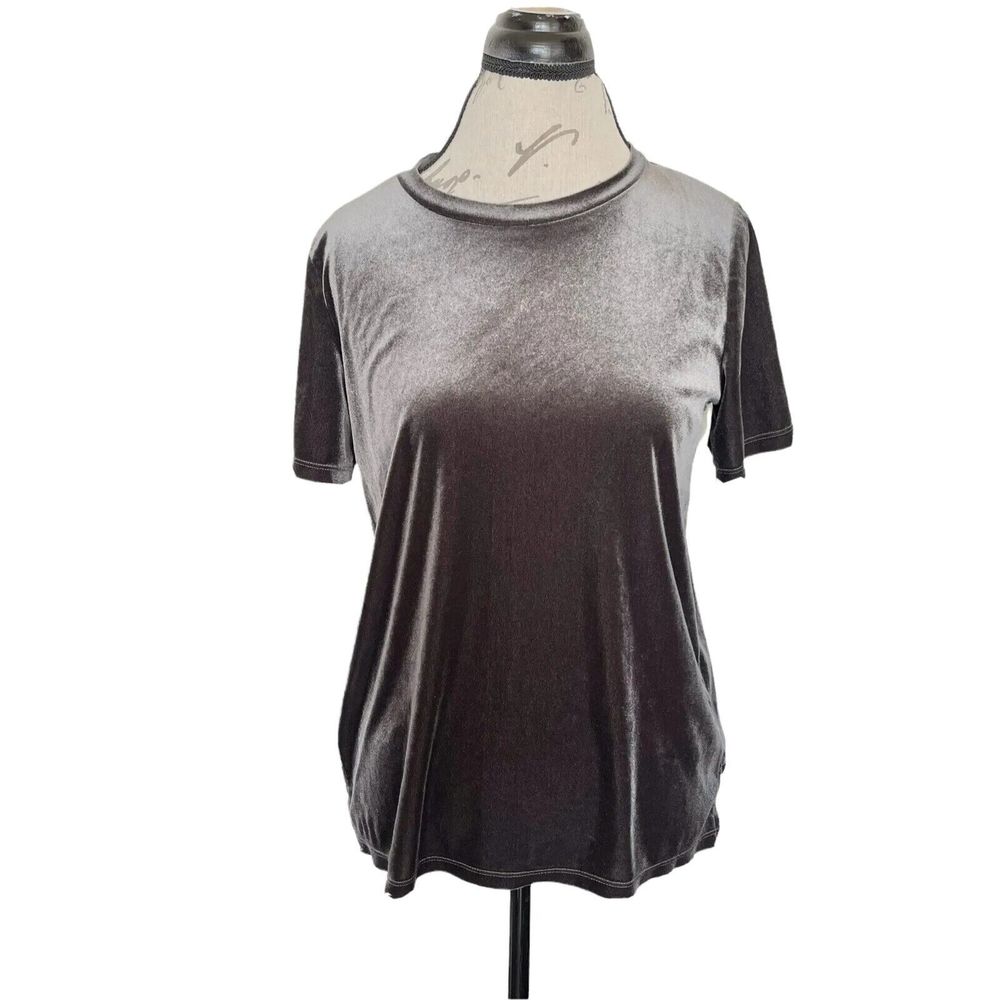 Old Navy Top Blouse Crush Velvet Size Small Holiday Party Festival Black Soft